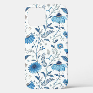 Chinoiserie Blue Echinacea Pattern iPhone 12 Pro Case