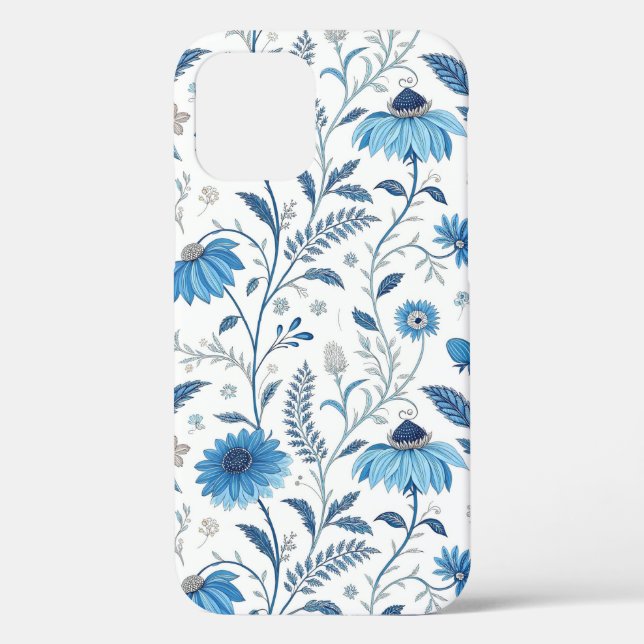 Chinoiserie Blue Echinacea Pattern Case-Mate iPhone Case (Back)