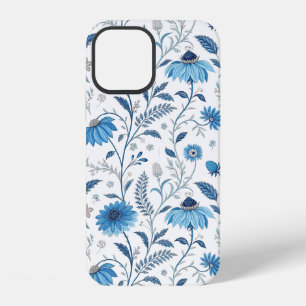 Chinoiserie Blue Echinacea Pattern iPhone 12 Case