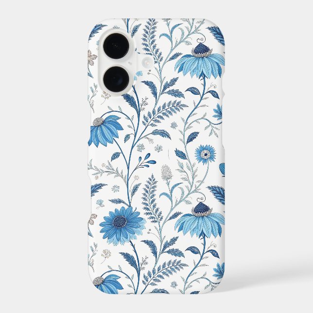 Chinoiserie Blue Echinacea Pattern Samsung Galaxy S21 Ultra Case (Back)