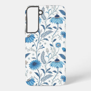 Chinoiserie Blue Echinacea Pattern Samsung Galaxy Case