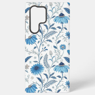 Chinoiserie Blue Echinacea Pattern Samsung Galaxy Case