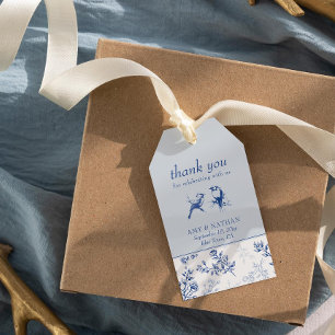 Chinoiserie Blue Elegant Floral Wedding Favour Gift Tags