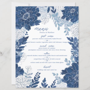 Chinoiserie Blue Elegant Pagoda and Floral Toile