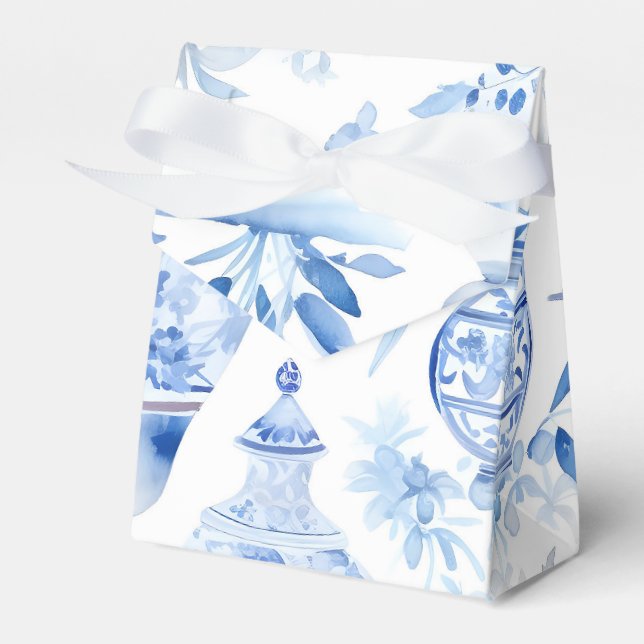 Chinoiserie Blue Favour Box (Front Side)