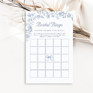 Chinoiserie Blue Floral Bridal Bingo Game