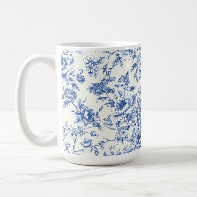 Chinoiserie Blue Floral Mug (Left)