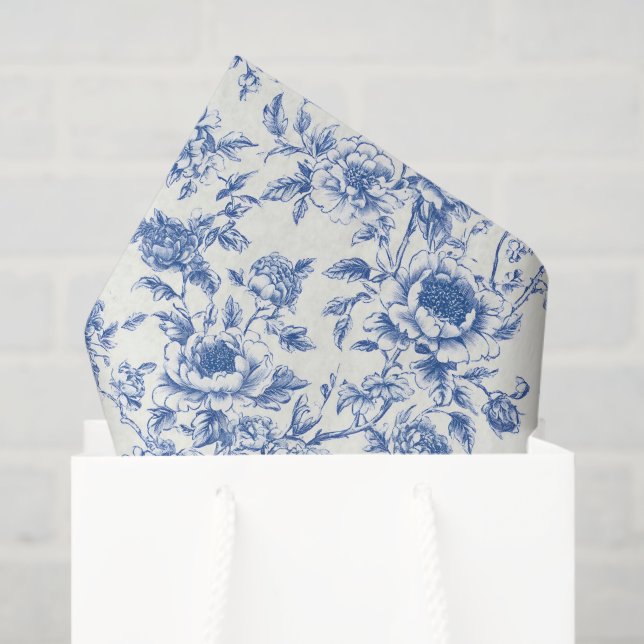 Chinoiserie Blue Floral Tissue Paper (Gift Bag)