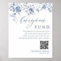 Chinoiserie Blue Floral Wedding Honeymoon Fund