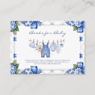 Chinoiserie Blue Jean Denim Books for Baby Card