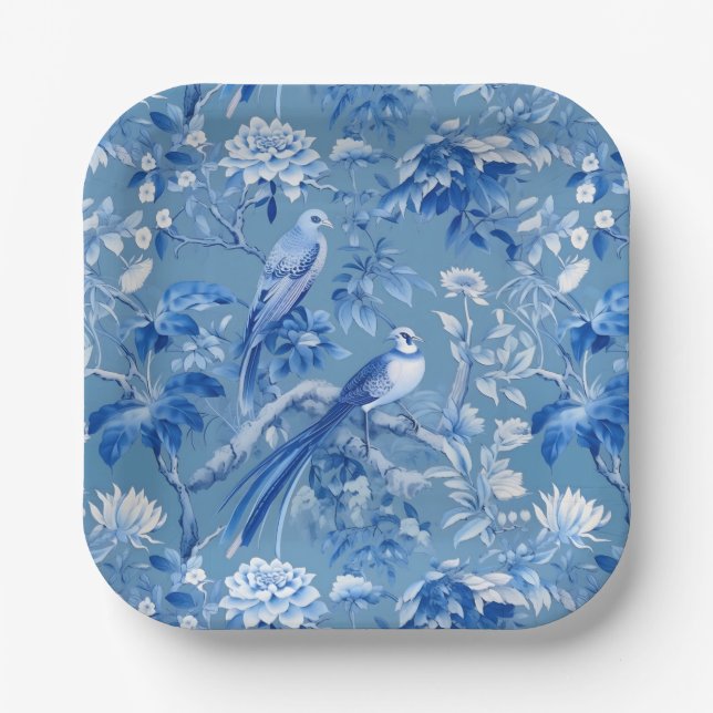Chinoiserie Blue Paper Plates (Front)