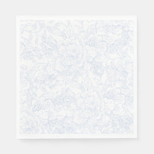 Chinoiserie Blue Peony Wedding Napkin