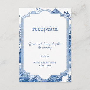 Chinoiserie Blue Reception Card