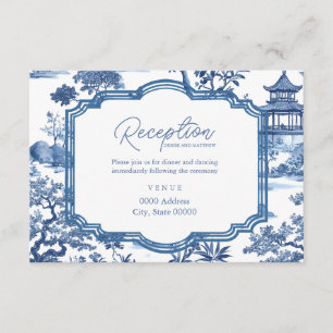 Chinoiserie Blue Reception Card