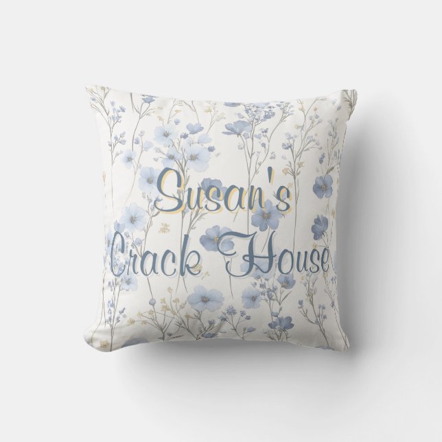 Chinoiserie Blue Toile Custom Mahjong Cushion (Front)