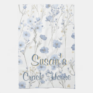 Chinoiserie Blue Toile Mahjong  Tea Towel