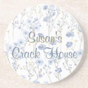 Chinoiserie Blue Toile Peacock Custom Mahjong Coaster