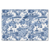 Chinoiserie Blue and White Asian Floral Decoupage Tissue Paper