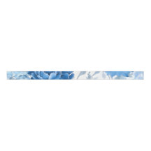 Chinoiserie Blue Wild Flower Grosgrain Ribbon