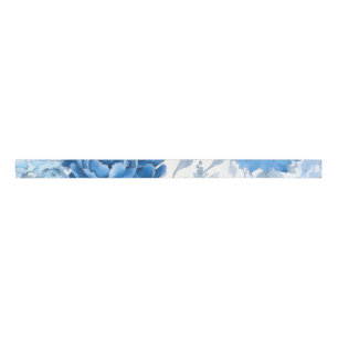 Chinoiserie Blue Wild Flower Grosgrain Ribbon
