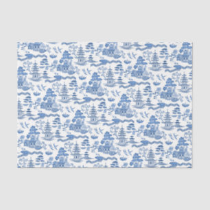 Chinoiserie Blue Willow Decoupage Tissue Paper
