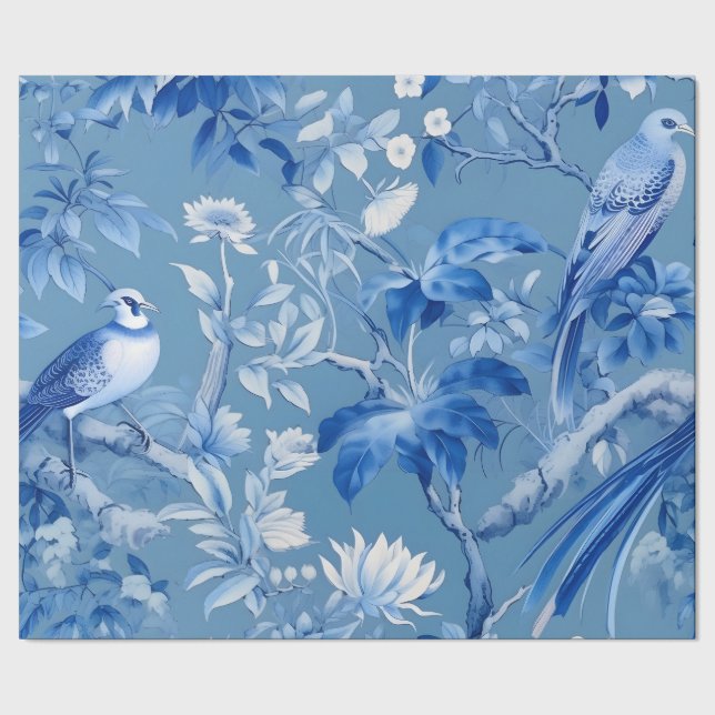 Chinoiserie Blue Wrapping Paper (Seam)