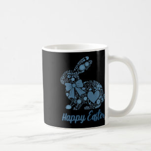 Chinoiserie Bunny Blue And White Happy Easter Blue Coffee Mug