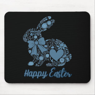 Chinoiserie Bunny Blue And White Happy Easter Blue Mouse Mat
