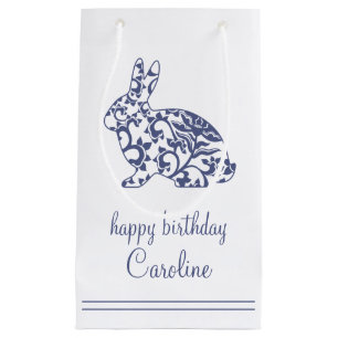 Chinoiserie Bunny Rabbit Gift Tags Small Gift Bag