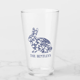 Chinoiserie Bunny Rabbit Glass Tumbler
