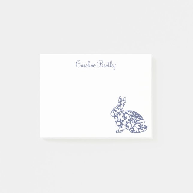 Chinoiserie Bunny Rabbit Notepad (Front)