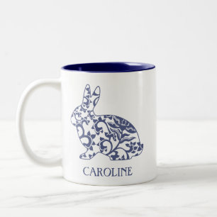 Chinoiserie Bunny Rabbit Personalised Mug