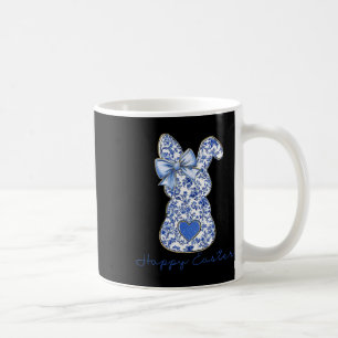 Chinoiserie Bunny Rabbit Vintage Blue And White Pa Coffee Mug