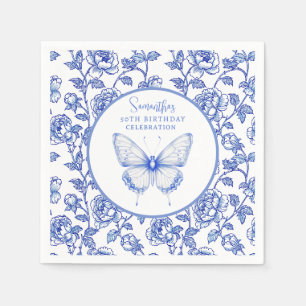 Chinoiserie Butterfly Birthday Plate Napkin