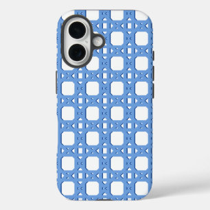 Chinoiserie Cane Trellis in Blue Porcelain iPhone 16 Case