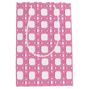 Chinoiserie Cane Trellis in Pink Medium Gift Bag