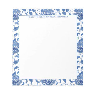 Chinoiserie Chic Antique Blue And White Ginger Jar Notepad