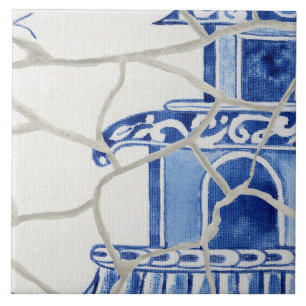 Chinoiserie Chic Blue White Chinese Pagoda Tile