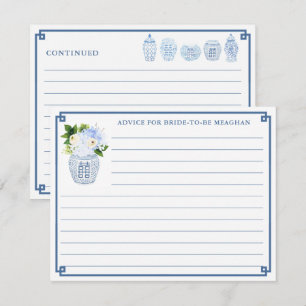 Chinoiserie Chic Blue & White Wedding Advice Card