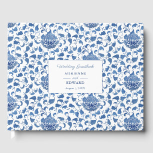 Chinoiserie Chic Classic Blue Wedding Guest Book