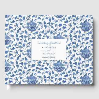 Chinoiserie Chic Classic Blue Wedding Guest Book