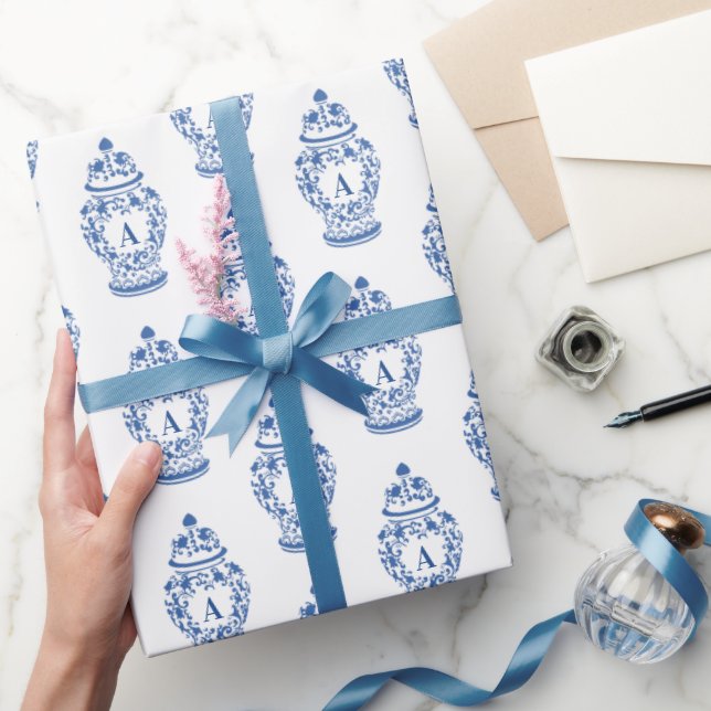 Chinoiserie Chic GingerJar | Monogram  Wrapping Paper (Gifting)