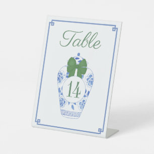 Chinoiserie Chic Holidays Wedding Table Number Pedestal Sign