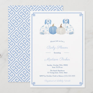 Chinoiserie Chic Pumpkins Fall Baby Shower Party Invitation