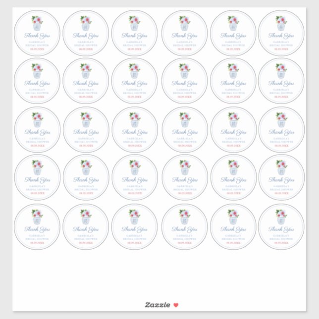 Chinoiserie Chic Red White And Blue Medium Favour (Sheet)