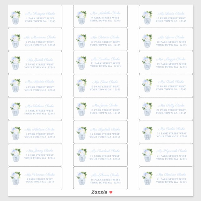 Chinoiserie Chic Wedding Shower Guest Address (Sheet)