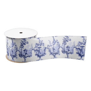 Chinoiserie China Blue Satin Ribbon