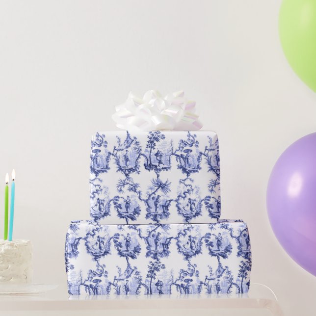 Chinoiserie China Blue Wrapping Paper (Party Gifts)