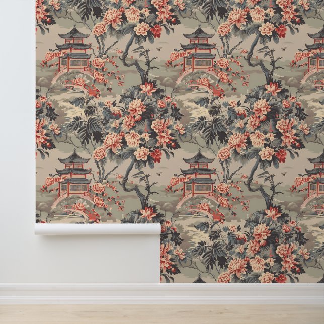Chinoiserie Chinese French  Wallpaper (Application)