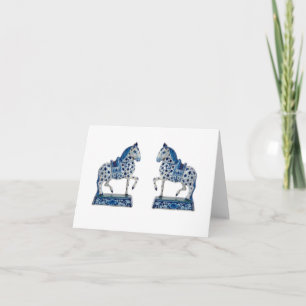Chinoiserie Chinese Horses Horse  Note Card
